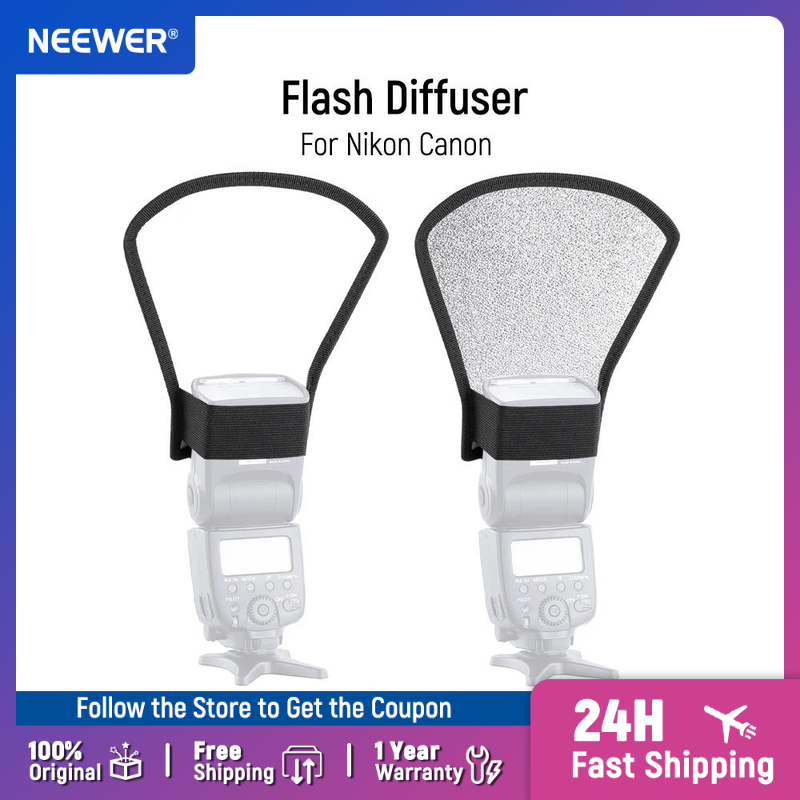 Tasmota Flash Tool - Difusor de Flash Neewer, Reflector plateado/blanco